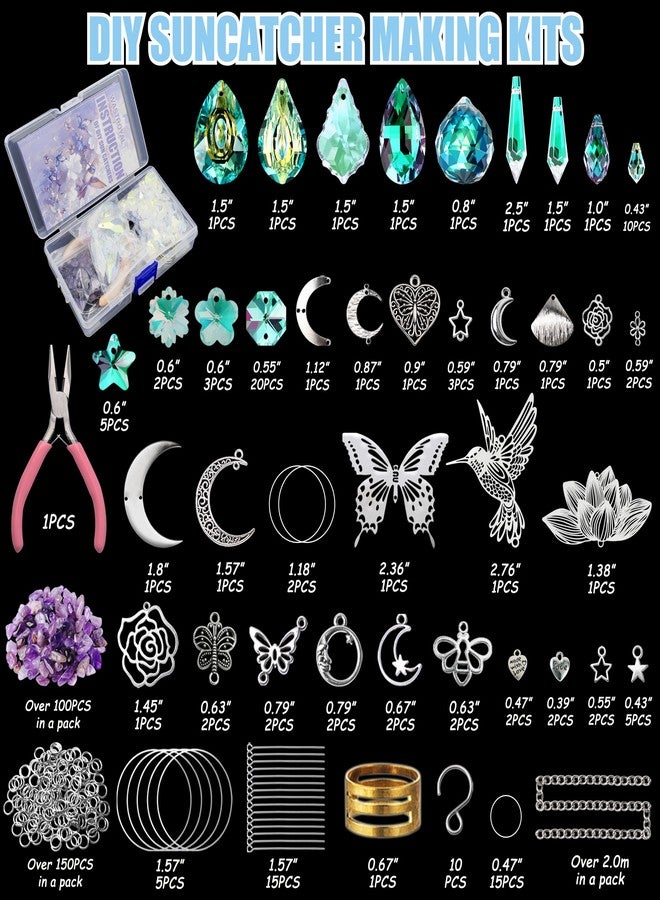 WASTROYAL 10 Sets DIY Suncatchers 420pcs Sun Catchers Making Supplies Kit Crafts for Adults Hanging Prism Sun Catcher with Crystals Rainbow Maker for Indoor Window Home Wedding Garden Spring Decor (hummingbird) - Image 2