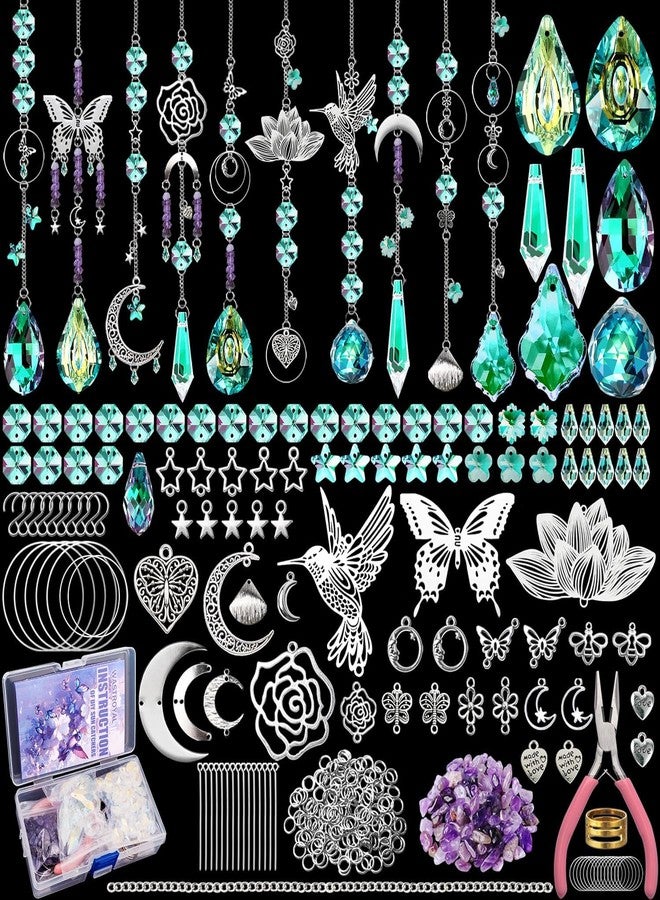 WASTROYAL 10 Sets DIY Suncatchers 420pcs Sun Catchers Making Supplies Kit Crafts for Adults Hanging Prism Sun Catcher with Crystals Rainbow Maker for Indoor Window Home Wedding Garden Spring Decor (hummingbird) - Image 1