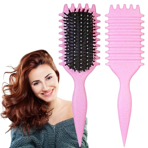 UVZNUMG Curl Defining Brush 1 PCS Curly Hair Brush Brush for Curly Hair for Combing and Shaping Mens and Womens Curls to Reduce Pulling Pink - Image 1