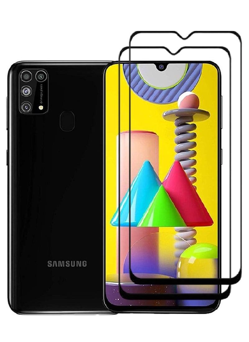 AINA 2 Pieces Tempered Glass Screen Protector 5D Designed For Samsung Galaxy M31 Full Glue Edge to Edge Full Screen Coverage And Bubble Free - Image 1