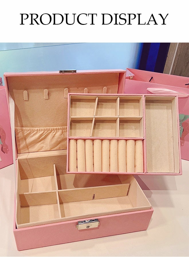 DUNISO 135 pcs Little Girls Hair Accessories Set with Gift Box Cute Hairpin Jewelry Storage Case with Cartoon Hair String, Thumb Hair Loop, Flower Hair Clip, Flower Hair String，Cute Hairpin Jewelry Organizer Birthday Gift for Girls，Cartoon Rabbit Series  - Image 3