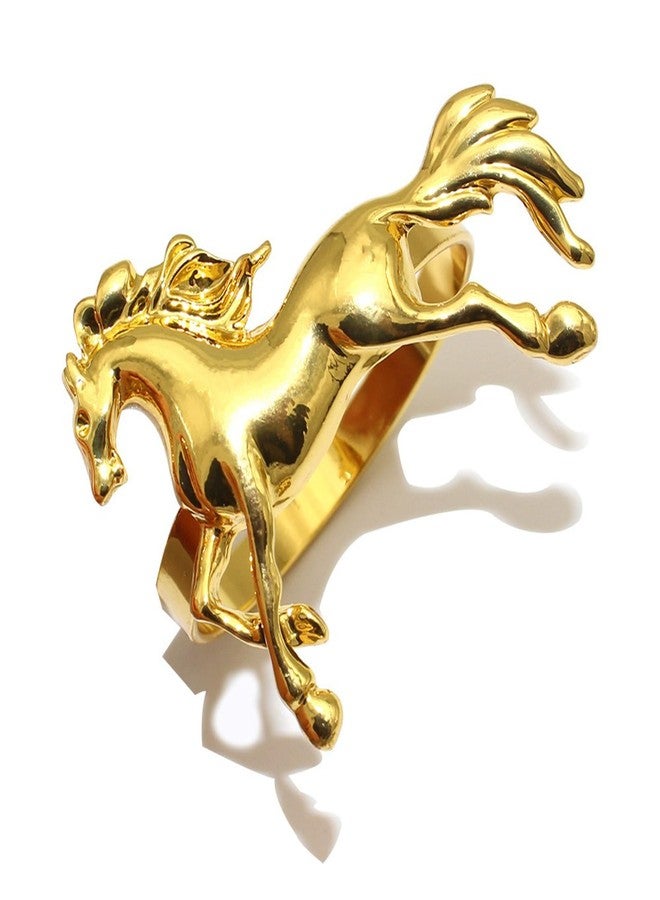 CINGHI LUSSO Alloy Horses Napkin Ring Set of 12 Metal Animal Napkin Buckle for Wedding,Parties, Dinners, Christmas, Holidays Decor, Gold - Image 2