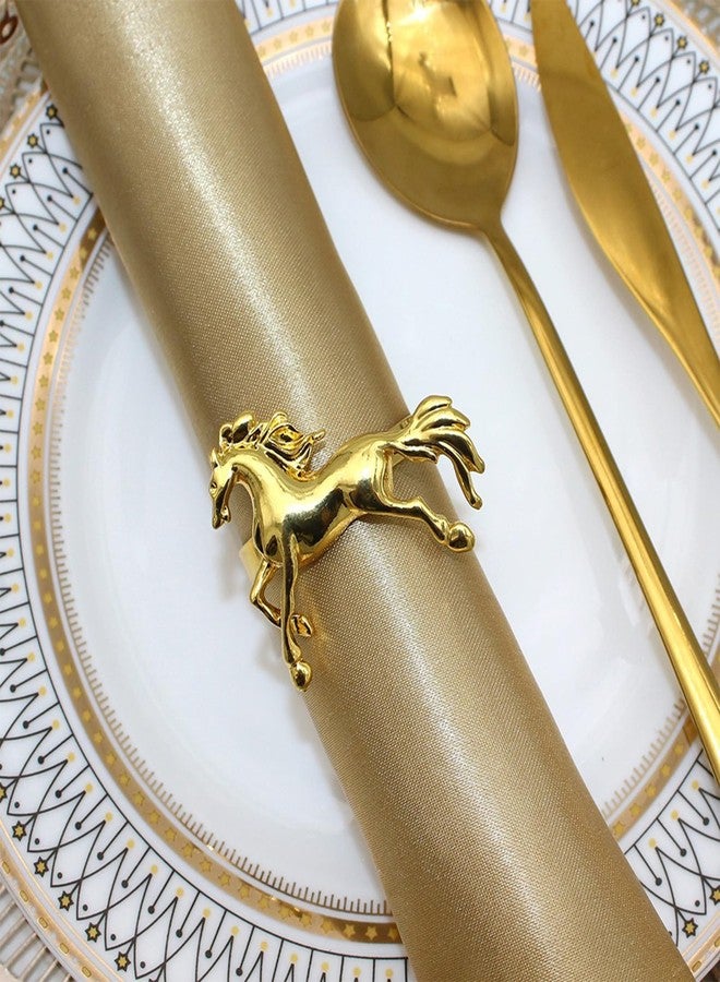 CINGHI LUSSO Alloy Horses Napkin Ring Set of 12 Metal Animal Napkin Buckle for Wedding,Parties, Dinners, Christmas, Holidays Decor, Gold - Image 5