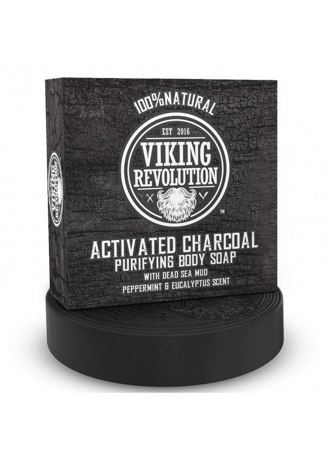 Viking Revolution Skin Cleaning Agent Activated Charcoal Soap for Men w/Dead Sea Mud, Body and Face, Cleanser,Cleansing Blackheads - Peppermint & Eucalyptus Scent 1 Fl Oz (Pack of 1) - pzsku/Z1F02E394F9FDA44DDF66Z/45/_/1728309152/9faae476-e9e2-4bd4-9b69-ab2947d87412