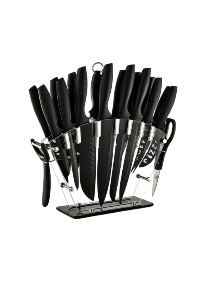 OSOOKE 19-Piece Kitchen Knife Set And Steak Knives With Block High Carbon Stainless Steel - Image 1
