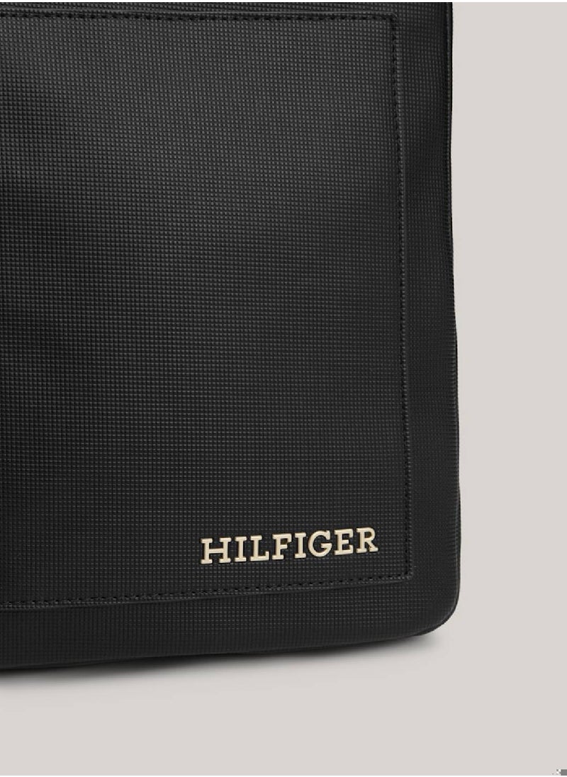 TOMMY HILFIGER Men's Pique Textured Small Crossover Bag -  Pique texture, Black  - Image 4