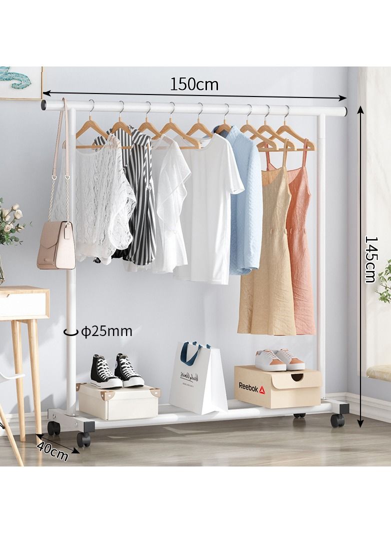 MTL Metal Clothes Rack White  150*40*145CM 25MM - Image 2