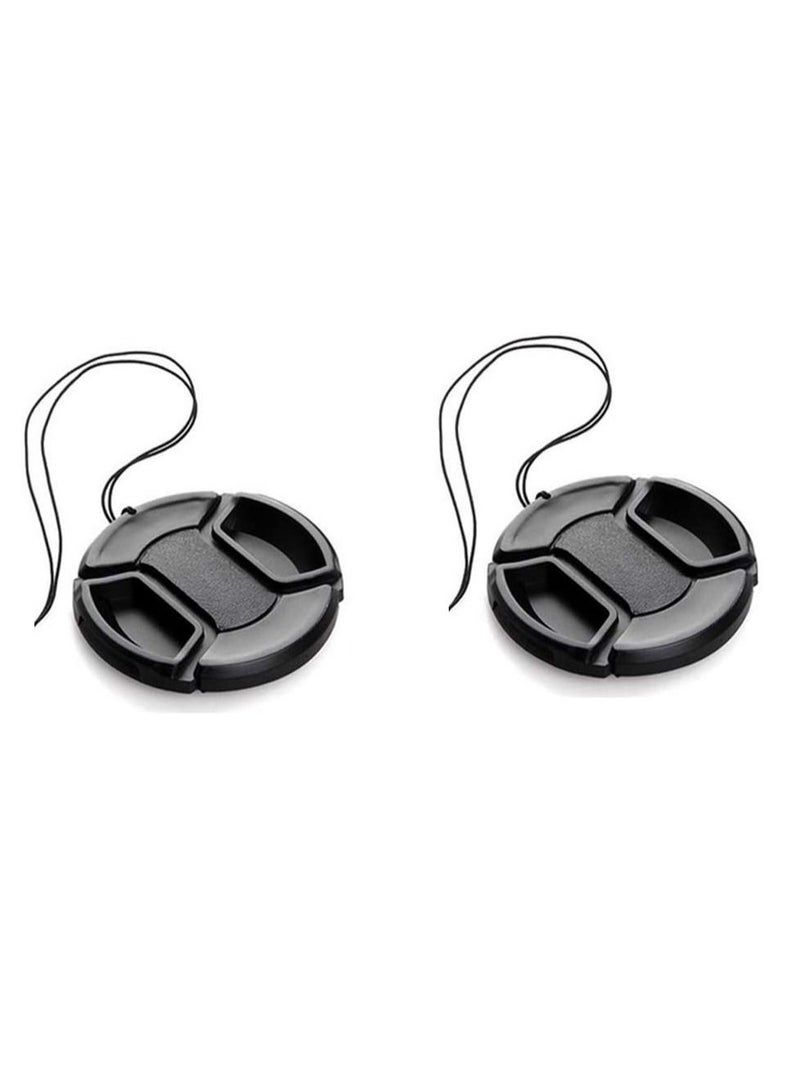 Coopic 2 x 49mm Lens Cap Front Cover Protector Snap On Center Pinch for Camera Canon Nikon Sony DSLR - Image 1