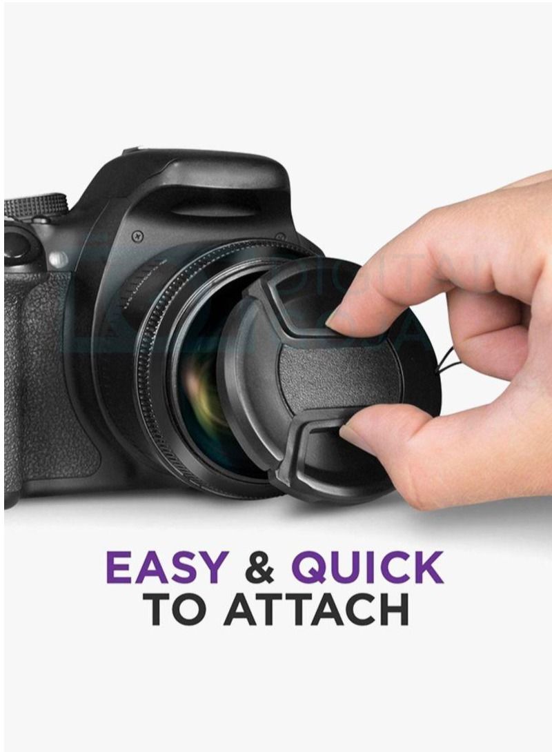 Coopic 2 x 49mm Lens Cap Front Cover Protector Snap On Center Pinch for Camera Canon Nikon Sony DSLR - Image 4