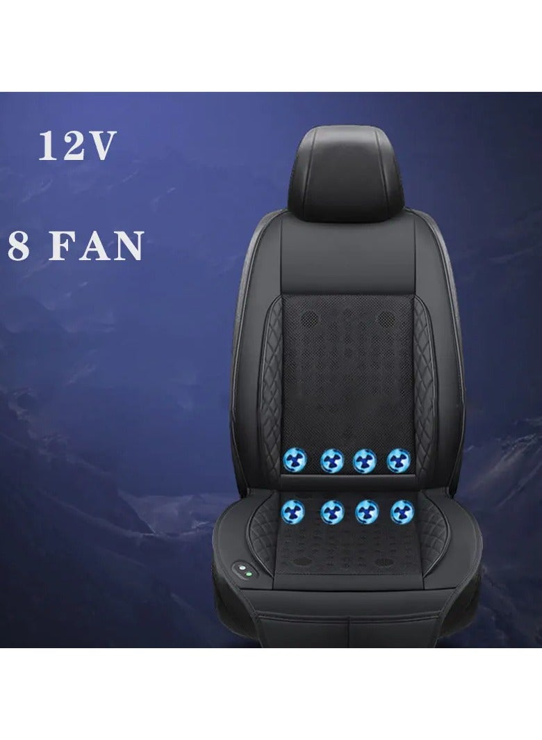 AROAQ DC 12V 3D Spacer Car Summer Cool Air Seat Cushion with 8Fan Fast Blow Ventilation Cooled Seat Cooling - Image 1
