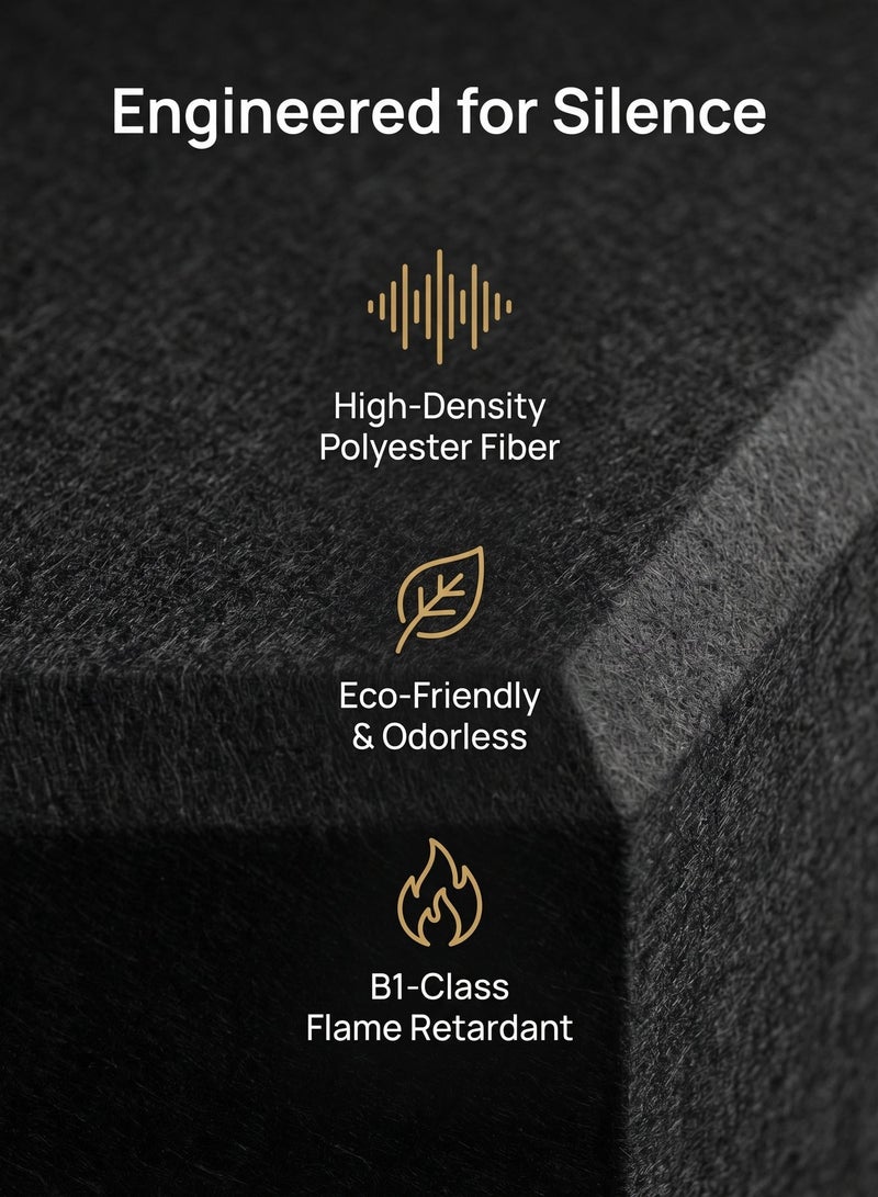 ZERIFAM Soundproof Panel, 12 Pack Self Adhesive Acoustic Panels 30cmx30cm, Sound Proof Foam Panels for Walls with High Density, Y-Lined Design, Flame Resistant, Absorb Noise and Eliminate Echoes (Black) - Image 3