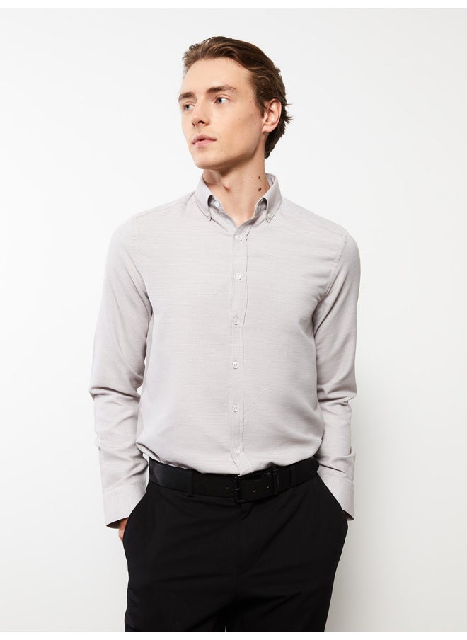 LC WAIKIKI - Slim Fit Long Sleeve Dobby Weave Men's Shirt - Image 1