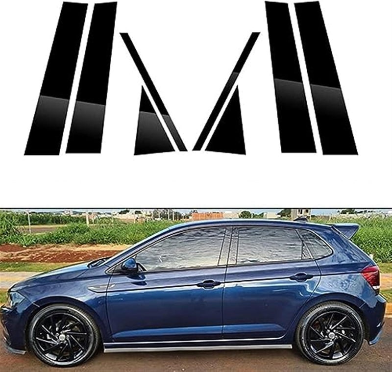 Wivplex Glossy Black Car Window Trim Cover for VW Polo - Image 4