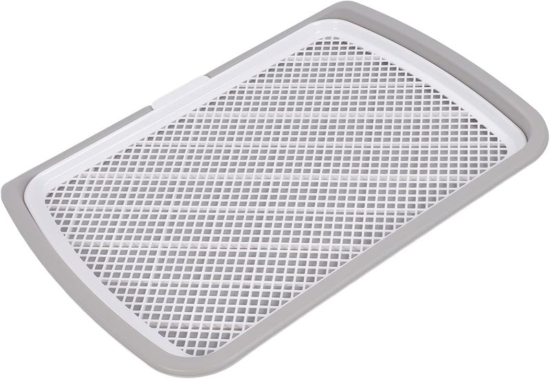 Zunate Puppy Potty Training Tray with Detachable Washable Mesh Top, Low Entry Design for Small Dogs, Prevents Spills, Keeps Paws Clean (Gray) - Image 1