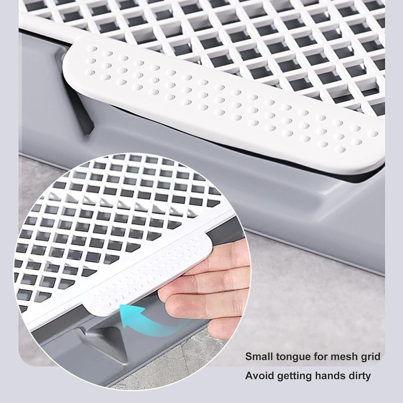 Zunate Puppy Potty Training Tray with Detachable Washable Mesh Top, Low Entry Design for Small Dogs, Prevents Spills, Keeps Paws Clean (Gray) - Image 2