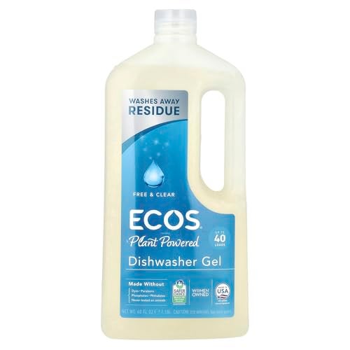 ECOS جل غسل الصحون ECOS خالي من المواد الكيميائية ومصنوع من النباتات، 40 أونصة سائلة - Image 4