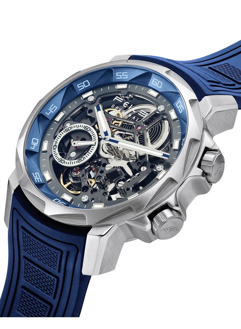 FEICE Men's Automatic Skeleton Watch – Blue Silicone Strap, Sapphire Crystal, FM511 - Image 2
