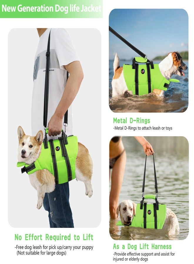 Dogcheer Dog Life Jacket with Back Zipper, High Buoyancy Puppy Swimming Vest, Dog Life Vest for Boating, Reflective Pet Floating Swim Vest PFD for Small Medium Large Dogs-Green,S - Image 3