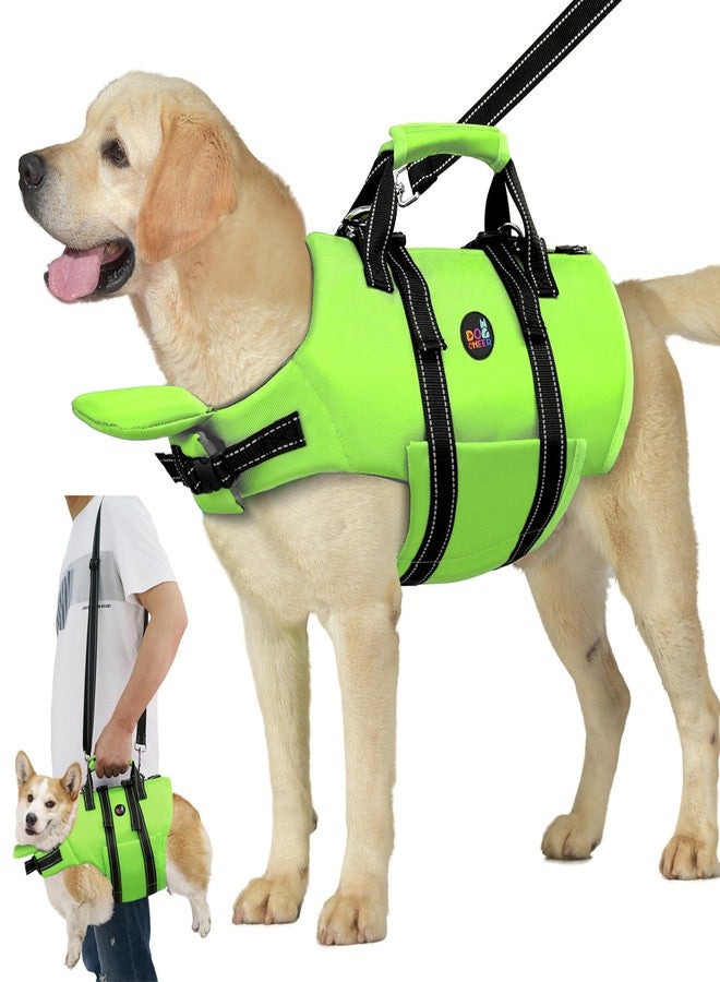 Dogcheer Dog Life Jacket with Back Zipper, High Buoyancy Puppy Swimming Vest, Dog Life Vest for Boating, Reflective Pet Floating Swim Vest PFD for Small Medium Large Dogs-Green,S - Image 1