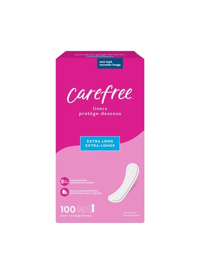 Carefree Panty Liners, Extra Long Liners, Unwrapped, Unscented, 100ct (Packaging May Vary)  - Image 1