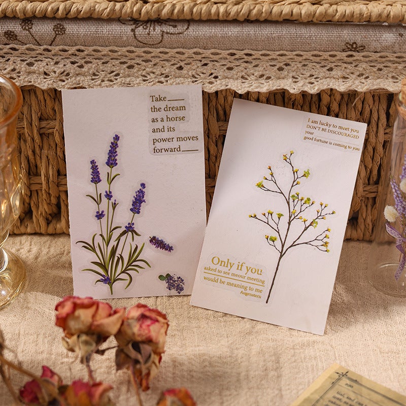 Nature Series Book Series Handbook Waterproof Transparent Pvc Sticker Diy Plant Flower Simulation Flower Vintage Stationery Sticker - Image 4