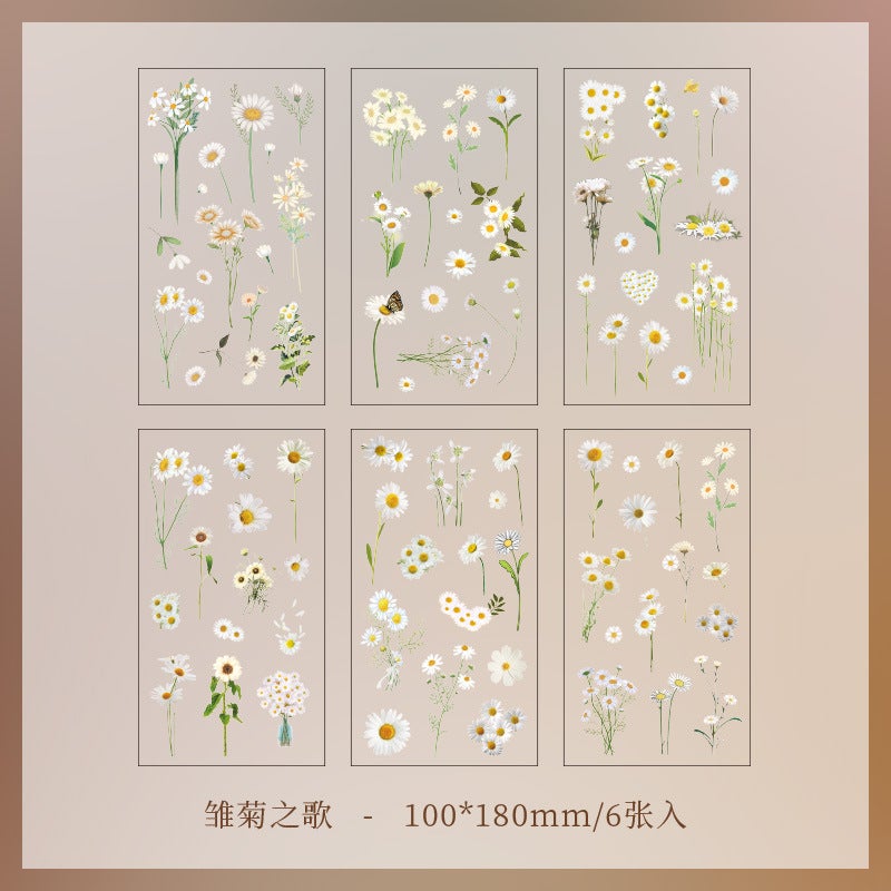 Nature Series Book Series Handbook Waterproof Transparent Pvc Sticker Diy Plant Flower Simulation Flower Vintage Stationery Sticker - Image 1