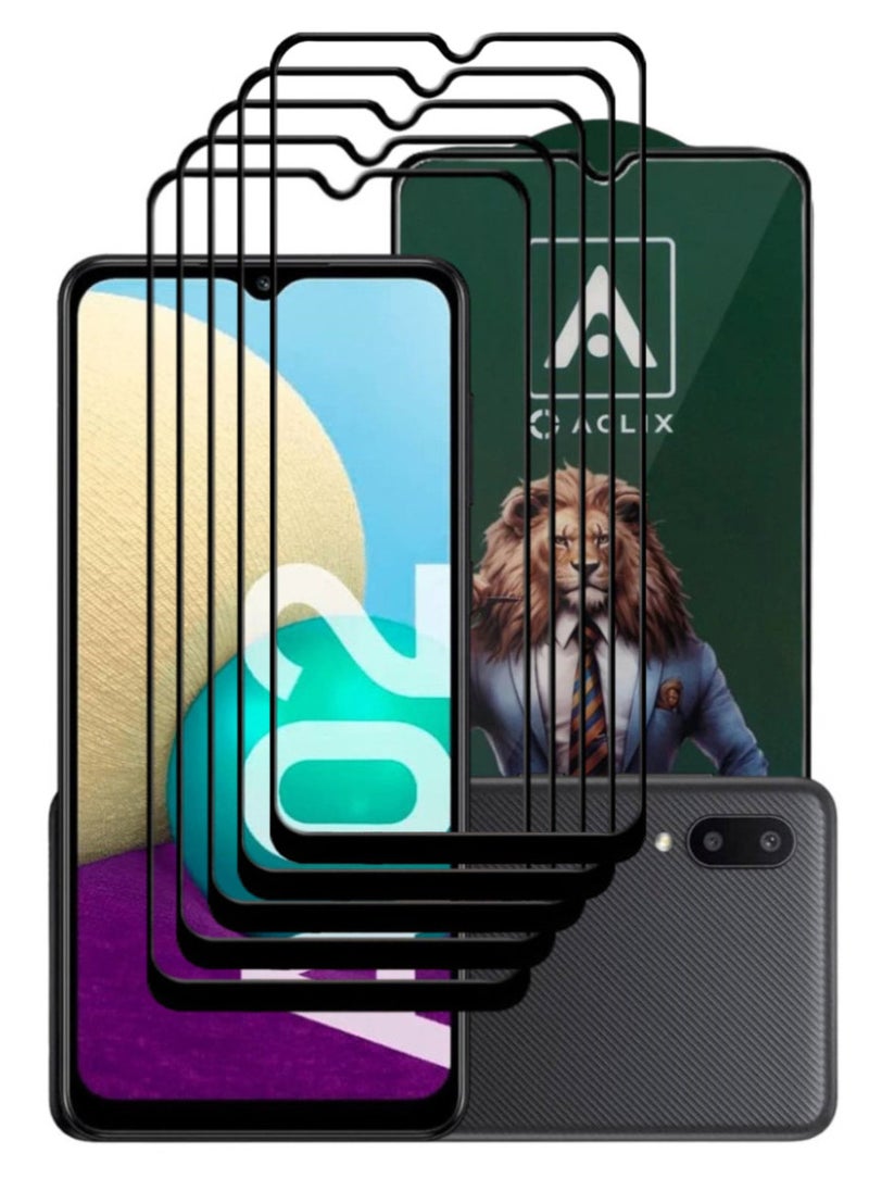 ACLIX 5 Pieces Antistatic ESD Dustproof Premium Quality High Definition Tempered Glass Screen Protector Designed For Samsung Galaxy A02 - Image 1