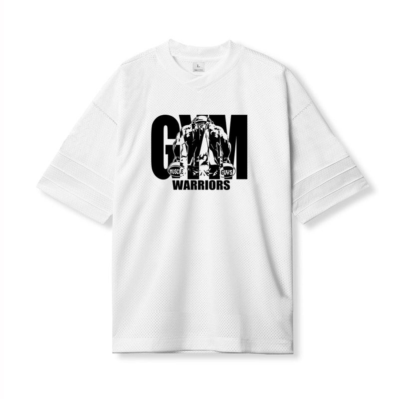 2024 Summer new top fitness T-shirt men''s muscle and quick-drying loose half sleeve casual sports short sleeve GYM - Image 1