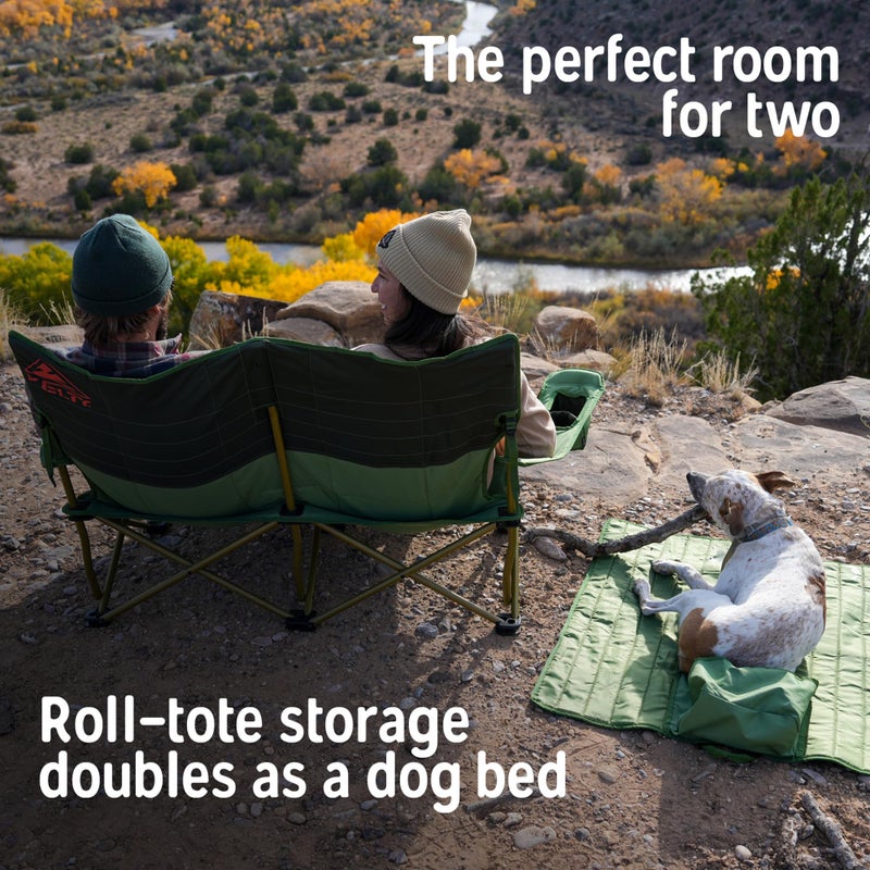 Kelty Loveseat Oversized 2-Person Heavy Duty Folding Camp Chair, Double Seat for Soccer Games, Tailgating, Beach Days (Regular Height/Deep Lake) - Image 4