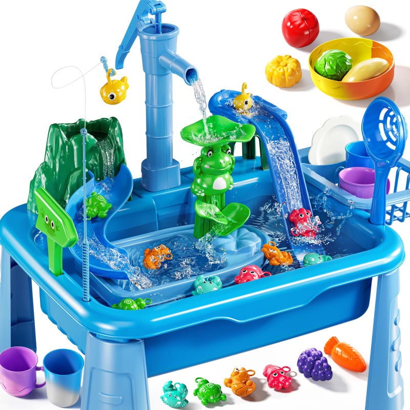 KIZONLY Water Table for Toddlers 13 Kids Play Sink with Pump and Running Water Water Table for Kids Ages 48 with Fishing Games Summer Outside Sensory Gift Toys for Boys and Girls 2 3 4 5 6 7 8 - Image 2
