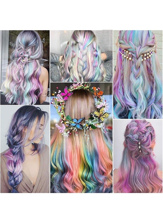 Generic 10 PCS Colorful Hair Extensions, Colored Clip in Synthetic Hair Extensions Party Highlights, Hair Extensions for Girls Hair Accessories Fake Hair - 21 Inch ﻿  - Image 4