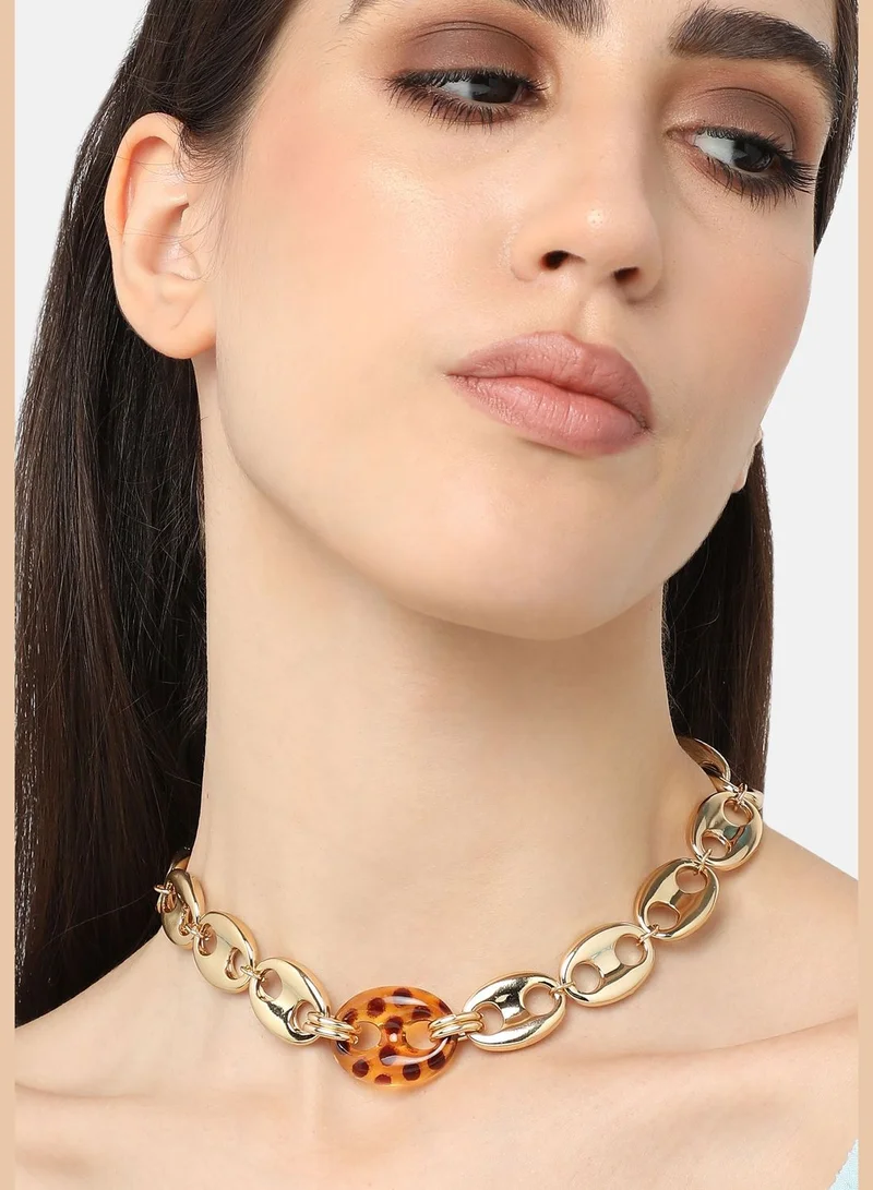SOHI Gold Plated Designer Party Necklace For Women