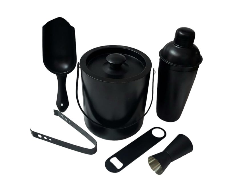 Proniks Stainless Steel Insulated Ice Bucket with Opener Ice Tongpeg Measure Ice Scope and with Cocktail ShakerKeeps Ice Cold for 6 hGreat bar Tools for Home bar Accessories of 1 Litre - Image 1