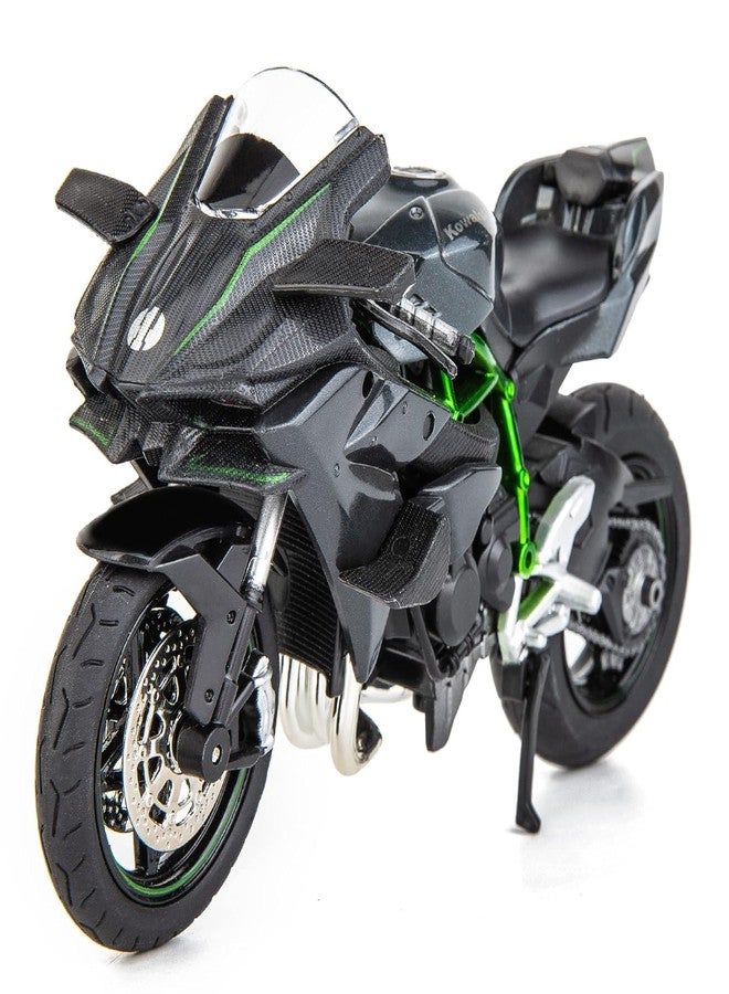 Mossio® Metal Body Compatible for 1:9 Kawasaki Ninja H2R Motorcycle DieCast Model, Suspension and Free Roller, Toy Car, Motorcycle Collection, Gift Black, Plastic;Metal - Image 1