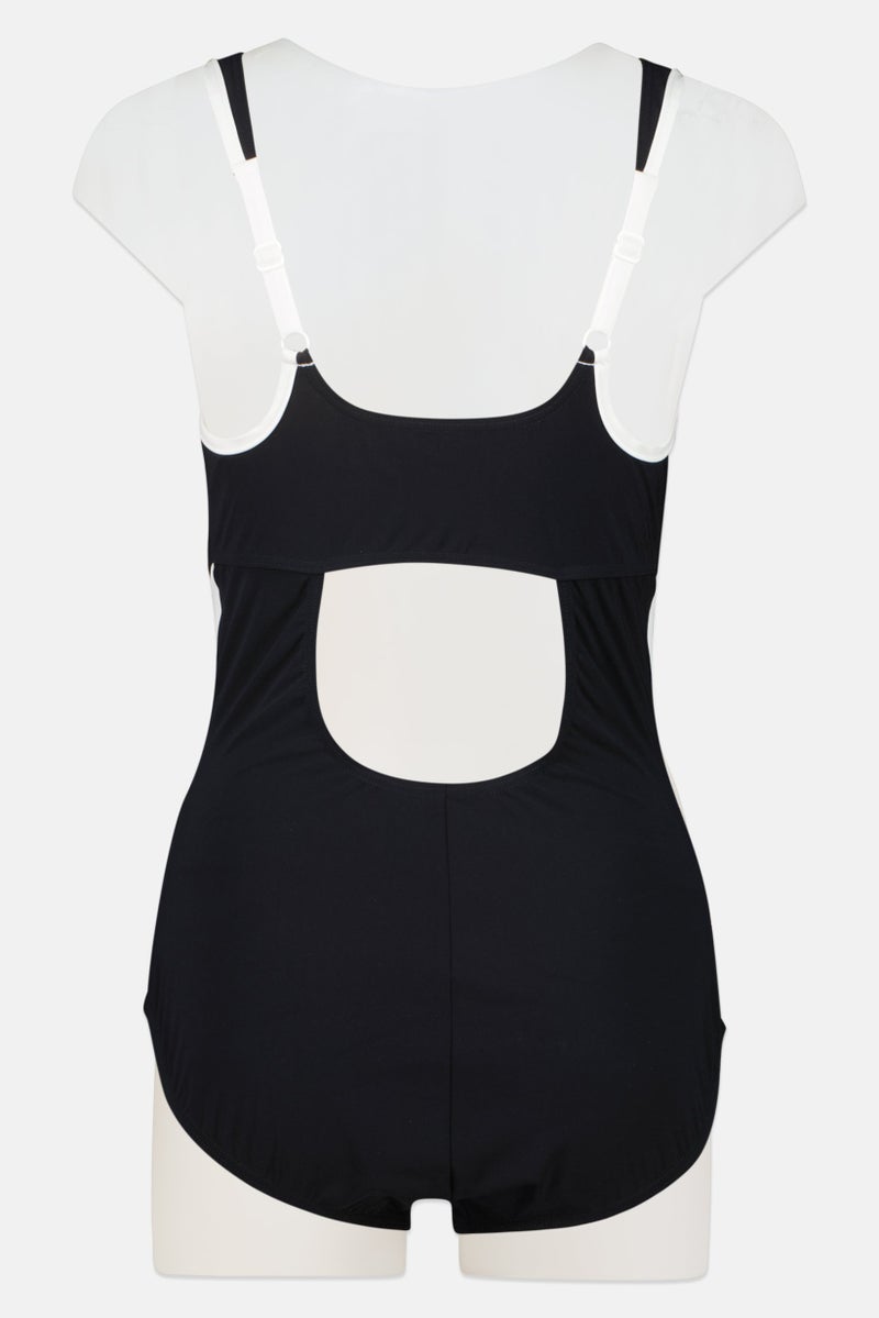 arena Women Brand Logo Non Padded One Piece Swimsuit, Black - Image 2