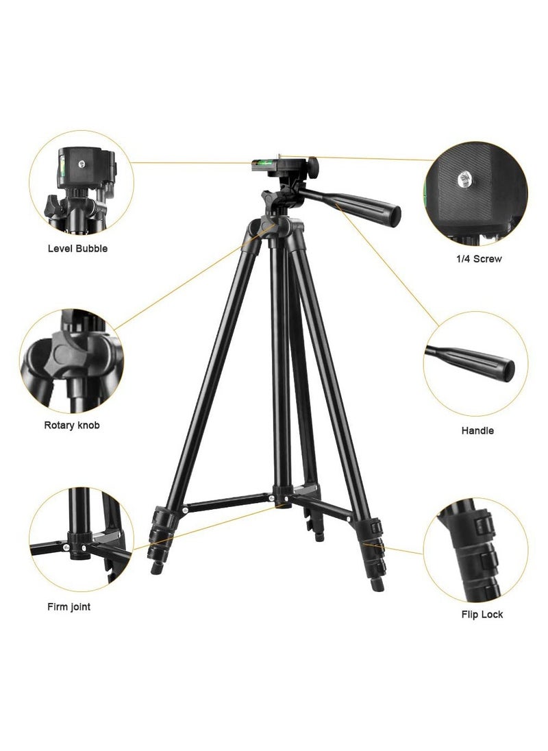 General - Extendable Travel Video Tripod Stand for Phone and Camera with Bluetooth Remote Shutter and Phone Clip, Compatible with iPhone  Android Phone - Image 1