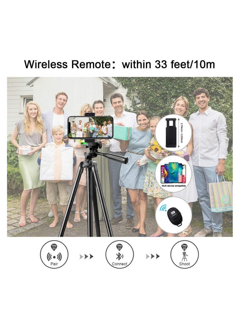 General - Extendable Travel Video Tripod Stand for Phone and Camera with Bluetooth Remote Shutter and Phone Clip, Compatible with iPhone  Android Phone - Image 1