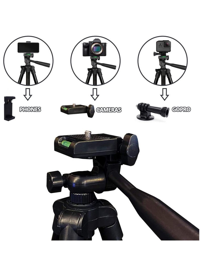 General - Extendable Travel Video Tripod Stand for Phone and Camera with Bluetooth Remote Shutter and Phone Clip, Compatible with iPhone  Android Phone - Image 1