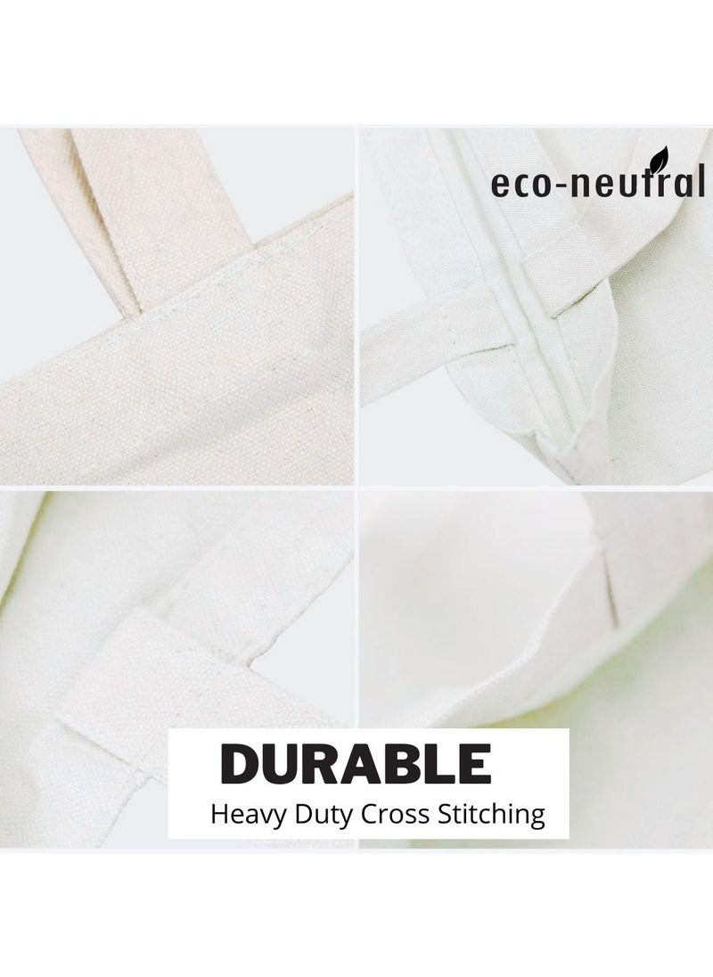 Eco-neutral - 12-Piece Eco-Neutral Cotton Tote Bag Bulk/Wholesale White Cotton For DIY Crafts Gift And Wedding Birthday Shopping Or Reusable Grocery Bag - Image 1