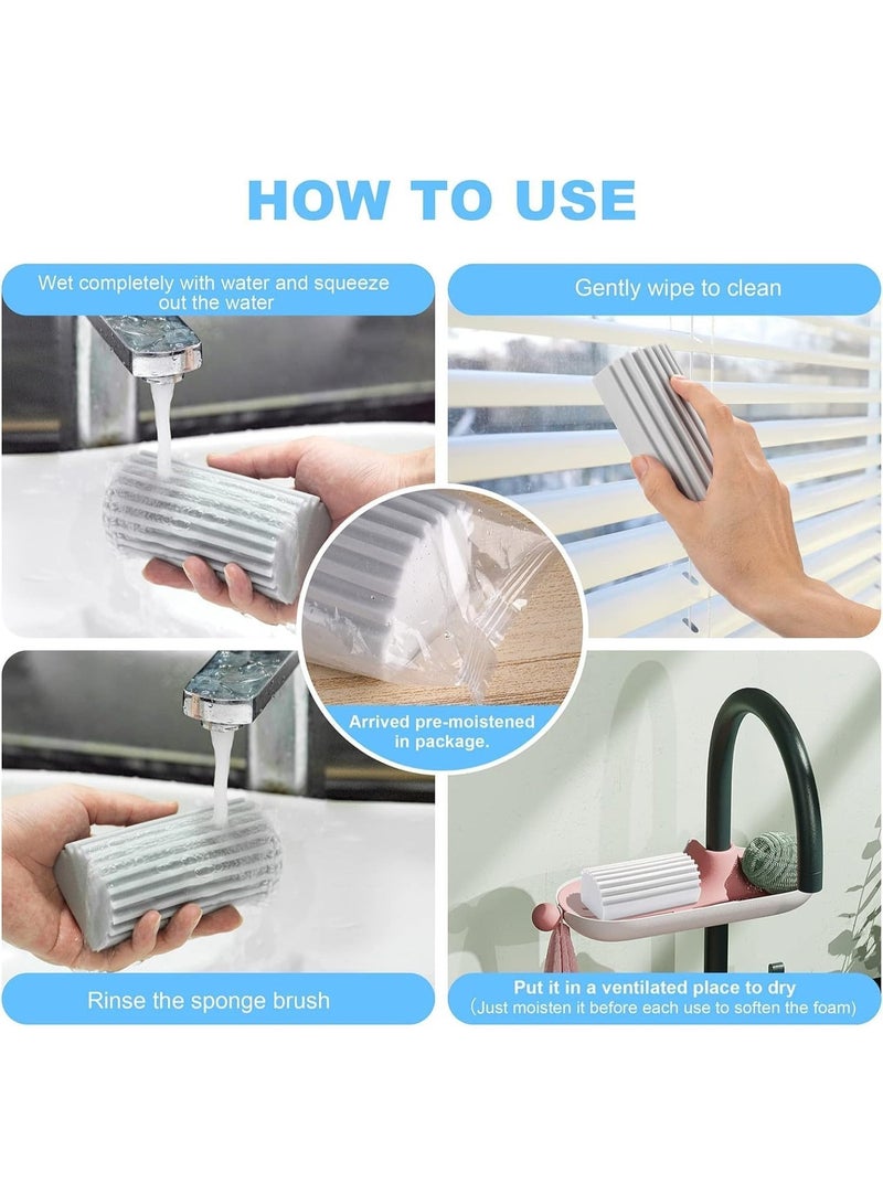 ChicAbode 4 حزمة رطبة نظيفة اسفنجة غبار، مسح سحري لتنظيف المنزل، إمدادات الغبار القابلة لإعادة الاستخدام للأطباق، الستائر، لوحات الأساس والصنابير - Image 5