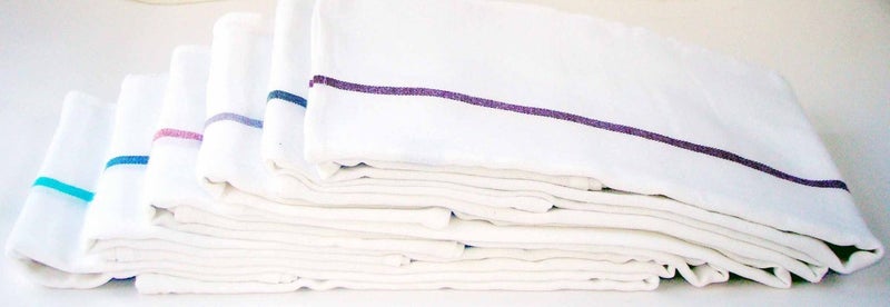 looms & weaves - 5 White Bath Towels - Big Towel (60" X 30 ") (Highly Water Absorbent, Super Soft, Easy to Dry & Very Thin) (Any 5 Borders as per Availability) - Image 2