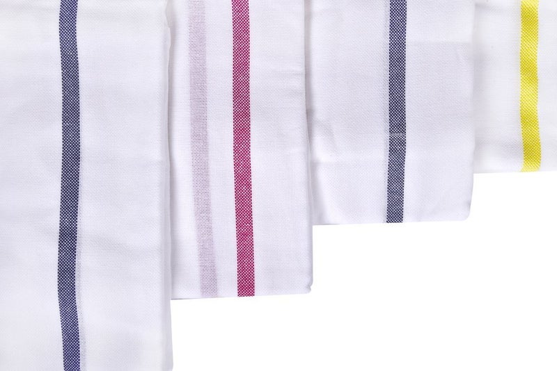 looms & weaves - 5 White Bath Towels - Big Towel (60" X 30 ") (Highly Water Absorbent, Super Soft, Easy to Dry & Very Thin) (Any 5 Borders as per Availability) - Image 5
