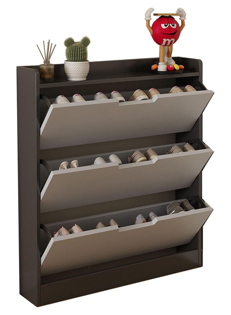 هاي هونور 50 سم مستوى واحد مدخل أحذية مجلس الوزراء مع ثلاثة شرائح أحذية مجلس الوزراء, مدخل رقيقة مخفية أحذية مجلس الوزراء, مستقلة أحذية رف مجلس الوزراء لغرفة النوم, غرفة المعيشة, مدخل - Image 1