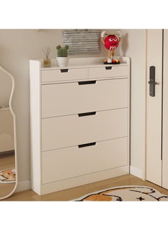 Hihonor 50cm Single Tier Entryway Shoe Cabinet with Three Flaps Grey Shoe Cabinet, Entryway Slim Hidden Shoe Cabinet, Freestanding Shoe Rack Cabinet for Bedroom, Living Room, Entryway, Silver Grey  - Image 3