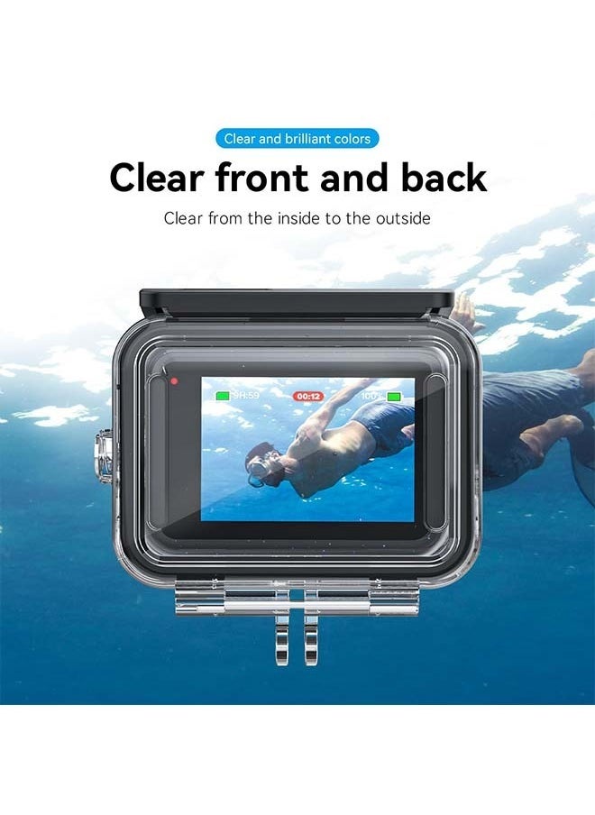 تيليسن حافظة TELESIN مقاومة للماء مع مرشح غوص مكون من 3 عبوات لـ GoPro Hero 12 Hero 11 Hero 10 Hero 9 باللون الأسود يدعم 60 مترًا / 196 قدمًا تحت الماء والغطس العميق مع فلتر أرجواني أحمر Go Pro  - Image 2