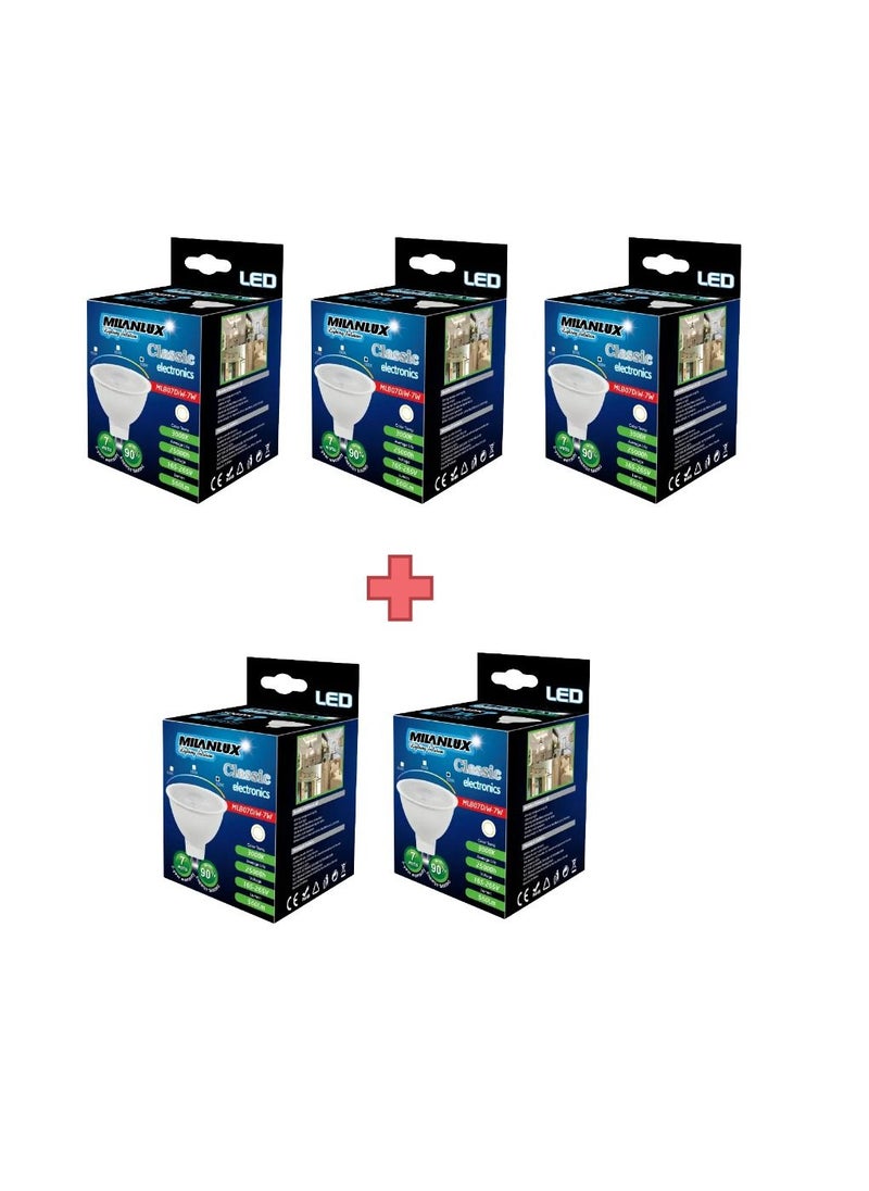 MILANLUX Milanlux Led Bulb, Non-Dimmable , 560 Lumen, Warm White (3000), 7W = 45W, MR16, GU5.3 Base,  - Image 1