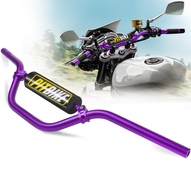 DAYIMADE 7/8" Pit Bike Handlebars with Foam Pad â€“ Motorcycle Handlebars for CRF YZF KXF KLX RMZ DRZ Dirt Bikes, ATV, Quad, E-Bike Mods,T6 Aluminum 7/8 Motorcycle Handlebar Upgrade (Purple) - Image 1