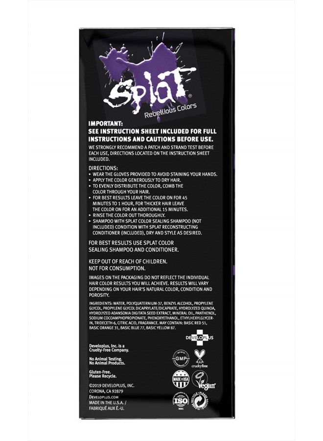 SPLAT Midnight Violet | 30 Wash No Bleach Semi-Perm Hair Dye | Vegan & Cruelty Free - Image 4