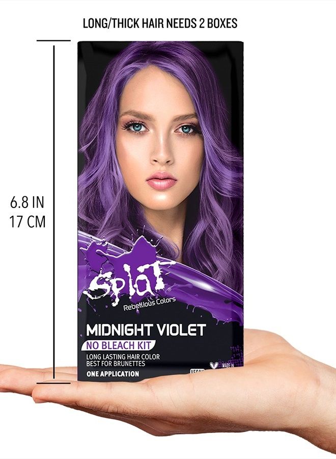 SPLAT Midnight Violet | 30 Wash No Bleach Semi-Perm Hair Dye | Vegan & Cruelty Free - Image 3