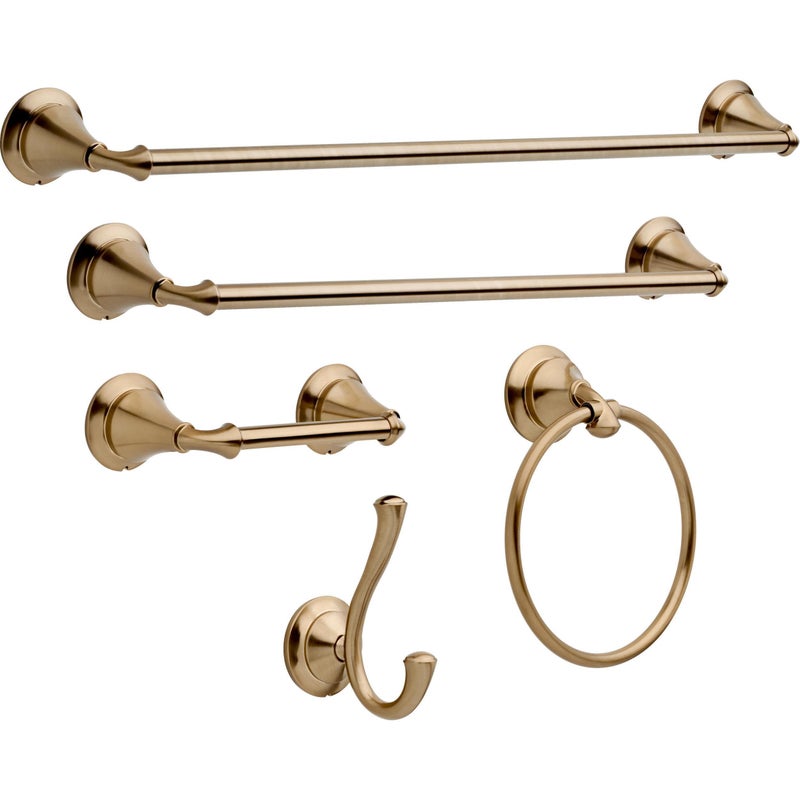 Delta Linden (1-Pack) Hand Towel Holder Champagne Bronze Towel Racks for Bathroom Wall Round Towel Ring Holder for Bath Towel Hanger for Kitchen, Bathroom Accessories 79446-CZ - Image 3